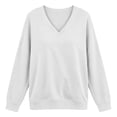 thumbnail image 5 of cfhntfmh Womens Casual Sweatshirts V Neck Long Sleeve Comfy Pullover Tops Fashion Fall Clothes with Pockets, 5 of 6