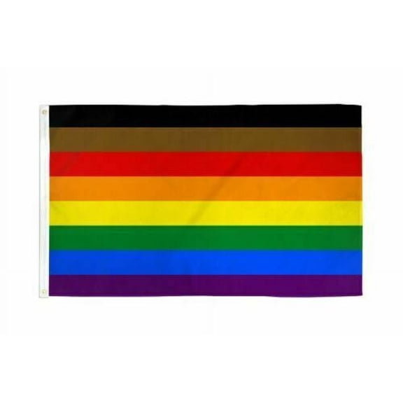 Philly Rainbow Flag 2x3 LGBTQIA Philly Pride Queer POC Flag Phil Rainbow LGBT