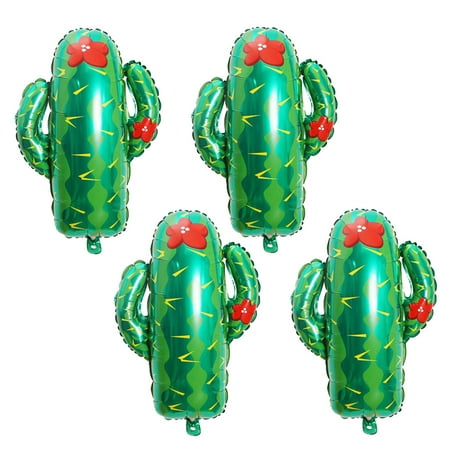 Stri 4pcs Creative Cactus Balloon Fashion Aluminum Foil Party Ballon Decor Balloon Party Ornament for Hawaii