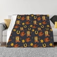 thumbnail image 1 of Fotbe Wild West Golden Horseshoe Manta de Franela con Estampado, Manta Ultrasuave para Cama, Sofá, Auto, Hipoalergénica y Antibolitas-60"x50", 1 of 6