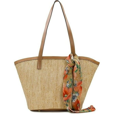 Patricia Nash Womens Brown Handbags Marconia Tote Bag XL w/ Scarf Naturale LOT72 (Brown,Extra Large)