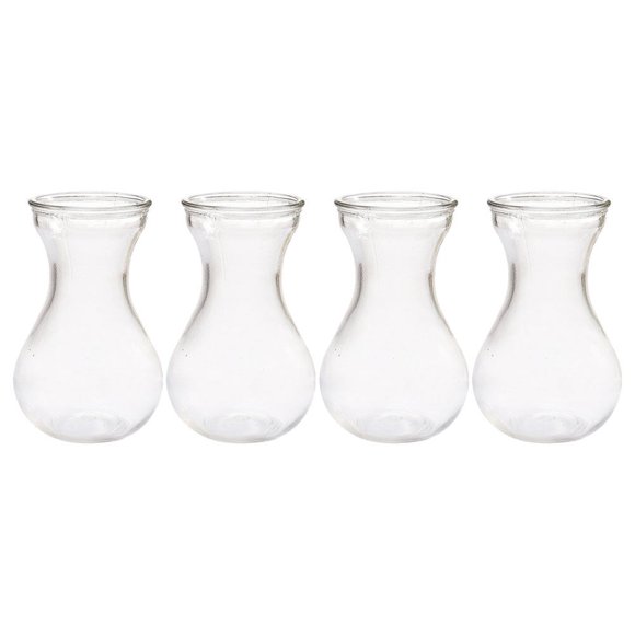 4pcs Hyacinth Vase Small Glass Vases Centerpieces Clear Hyacinth Growing Bud Vase