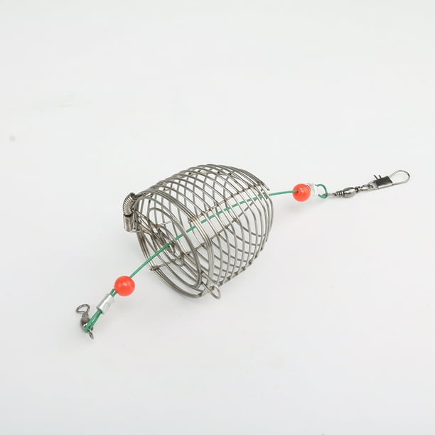 Wosthever Jaula para cebo de pesca, alambre de acero inoxidable, alimentador de señuelos para acuario de carpa, soporte para camarones, equipo Type3 NO3