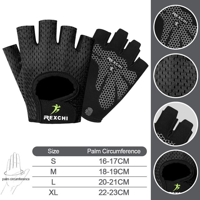 Guantes de gimnasio para hombre y mujer, manoplas profesionales para levantamiento de pesas, Crossfit, entrenamiento, culturismo, medio dedo, Protector de mano Fivean Guantes deportivos