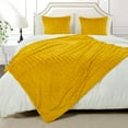 thumbnail image 4 of Home Soft Things Plush Faux Fur Throw & 2 Pillow Covers Set - Lemon Curry - 60"x80"/18"x18" Jumbo, 4 of 9