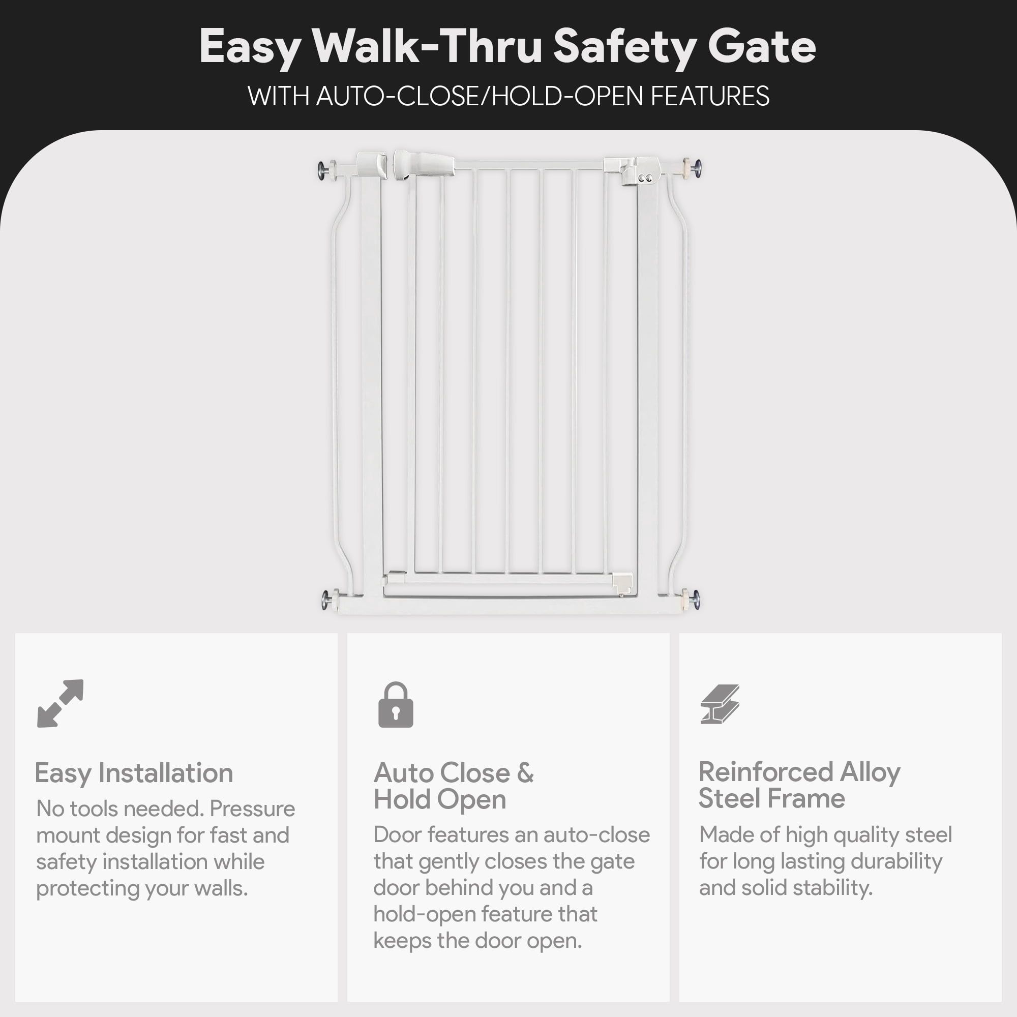 Open Box BalanceFrom Walk Thru Safety Gate, Fits 29.1-33.8" Openings, 36” Tall