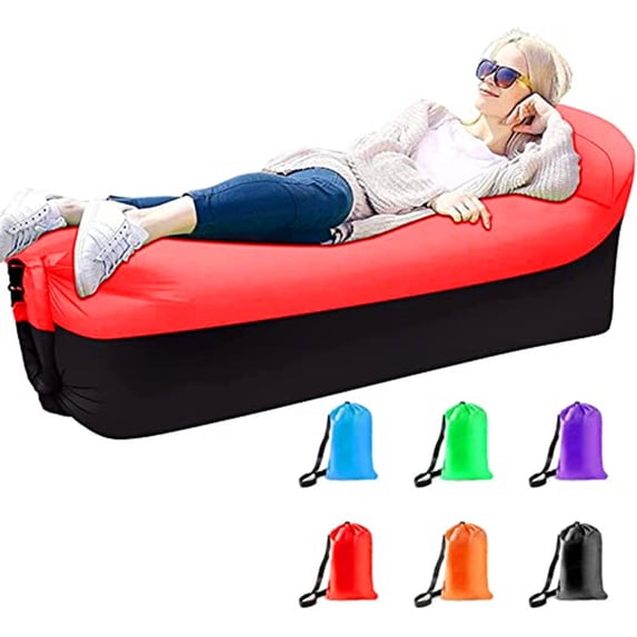 HEJULIK Inflatable sofa lounger, waterproof, leak-proof design Top pillow model with matching bag - suitable for travel, outdoor, camping, hiking, beach parties, picnics