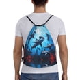 thumbnail image 2 of Drawstring Backpack - Hammerhead shark cool A Splash Proof Small Drawstring Gym Bag for Women Men, Cinch Sports String Bag Backpack for Travel Swimming Beach, 2 of 8