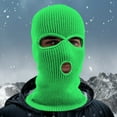 thumbnail image 4 of ManxiVoo Winter Knitted Ski Hat with 3 Hole Full Head Cover for Outdoor Sports Adult Warm Balaclava Style Headgear Green, 4 of 4