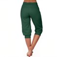 thumbnail image 4 of Frostluinai Women's Capri Pants Cropped Joggers with Pocket Drawstring Waist Button Sweatpants Solid Lounge Capris Activewear Running Pants, 4 of 9
