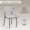 thumbnail image 2 of Upholstered Dining Chairs Set of 4, Stackable Modern Dining Room Chairs, Kitchen Chairs w/Soft Velvet Backrest & Sturdy Metal Legs ,Light Grey, 2 of 9