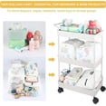 thumbnail image 3 of Baby Diaper Caddy, Plastic Movable Cart for Newborn Nursery Essentials Diaper Storage Caddy Organizer for Changing Table & Crib, Easy to Assemble, Beige, 3 of 10