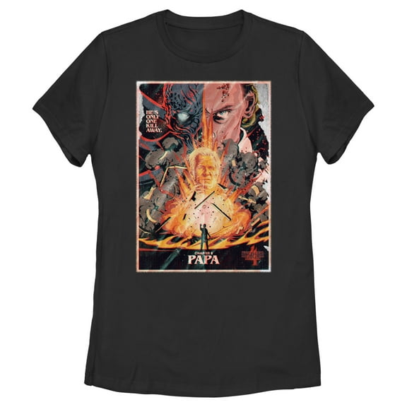 Netflix Women's Stranger Things Retro Papa Poster Graphic T-Shirt
