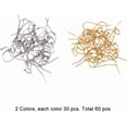 thumbnail image 2 of 60 piezas de ganchos para pendientes de acero inoxidable 304 de 2 colores, color dorado y acero inoxidable, alambre para pendientes de 0,8 mm, pasador francés, accesorios para pendientes., 2 of 7