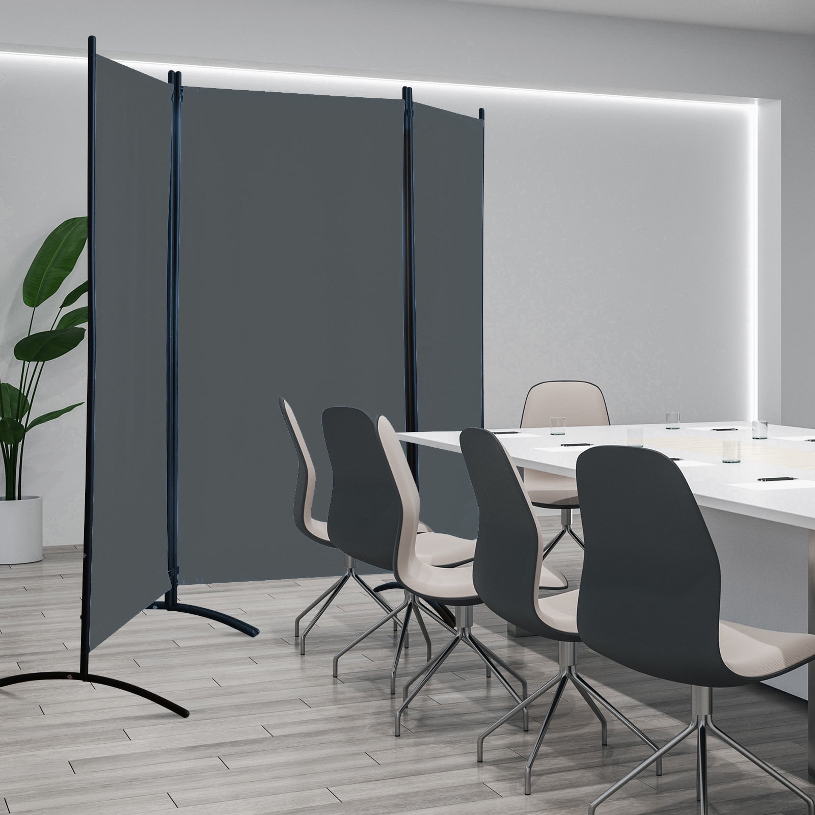 Gaildon 71’’L*99’’W 3-Pane Portable Folding Privacy Room divider,Grey