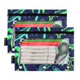 thumbnail image 2 of Neon Green Shark and Palm Trees 2 Pack Pencil Pouch for 3 Ring Binder Smooth Zipper Folders with Pockets Clear Window Pencil Case, 2 of 6