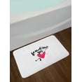 thumbnail image 2 of Love Bath Mat, Ink Brush Hand Lettering Sending You My Heart Modern Calligraphic Design, Non-Slip Plush Mat Bathroom Kitchen Laundry Room Decor, 29.5 X 17.5 Inches, Hot Pink Black White, Ambesonne, 2 of 2