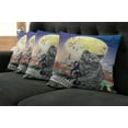 thumbnail image 2 of Ambesonne City Throw Pillow Cover 4 Pack, Musical Notes Cat, 24", Multicolor, 2 of 6