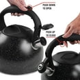 thumbnail image 4 of Emeril Lagasse 3.2 Quart/3 Liter Whistling Tea Kettle, Stainless Steel Whistling Tea Pot for Induction Stove Top, Fast to Boil Water for Home Kitchen Condo, with Ergonomic Cool Grip Handle, Black, 4 of 6