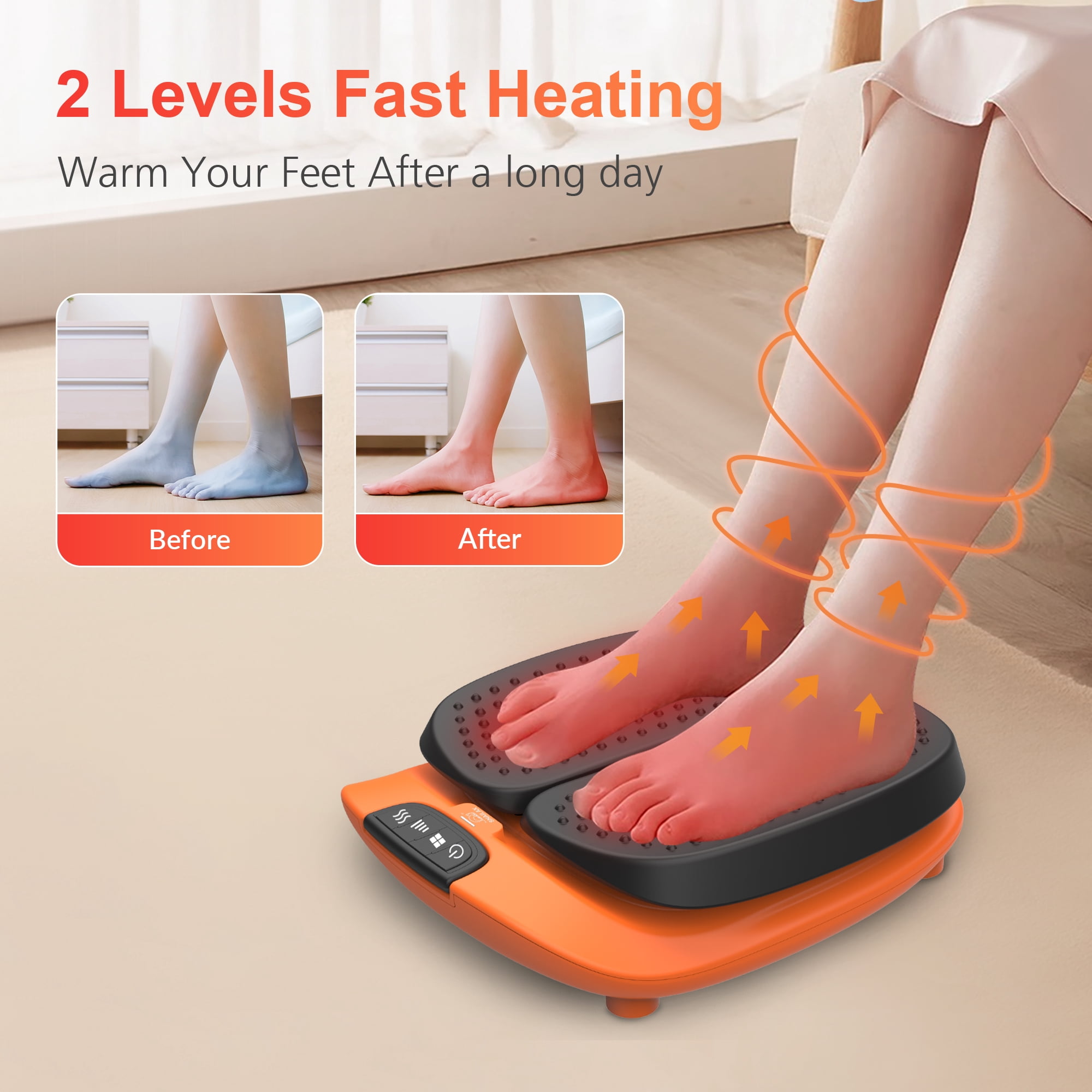 Snailax Foot Massager with Heat, Vibration, Adjustable Speed, Remote  Control, Gifts