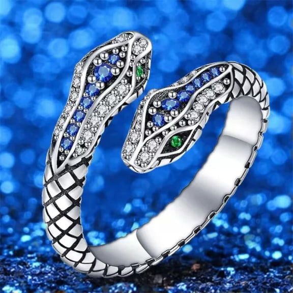 QQTDFG Fashion Jewelry Snake 925 Silver Rings Men/Women Party Ring Sz Adjustable-Silver-Adjustable