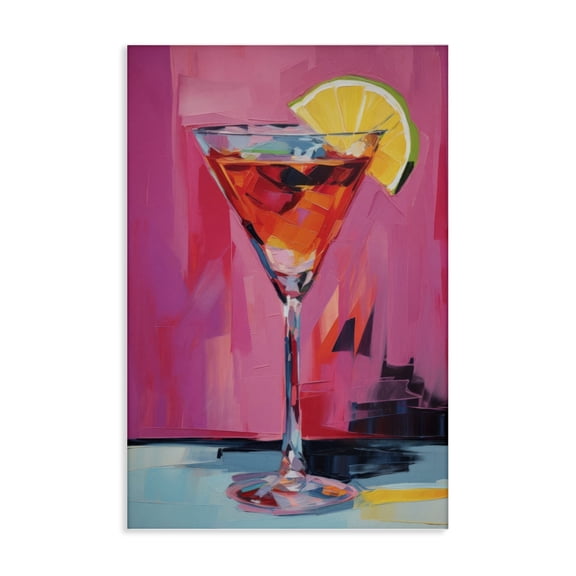 Stupell Industries Glam Pink Lady Cocktail Canvas Art, 16 x 24, by LSR Design Studio