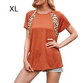 thumbnail image 1 of Camiseta de mujer con estampado de manga corta, cuello redondo, camiseta informal de verano, naranja, XL kenally  AP001232-12, 1 of 7
