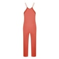 thumbnail image 6 of Olyvenn Jumpsuit for Women Dressy Casual Loose Sleeveless Spaghetti Strap Stretchy Wide Leg Long Pant Romper With Pockets Orange XXL, 6 of 7