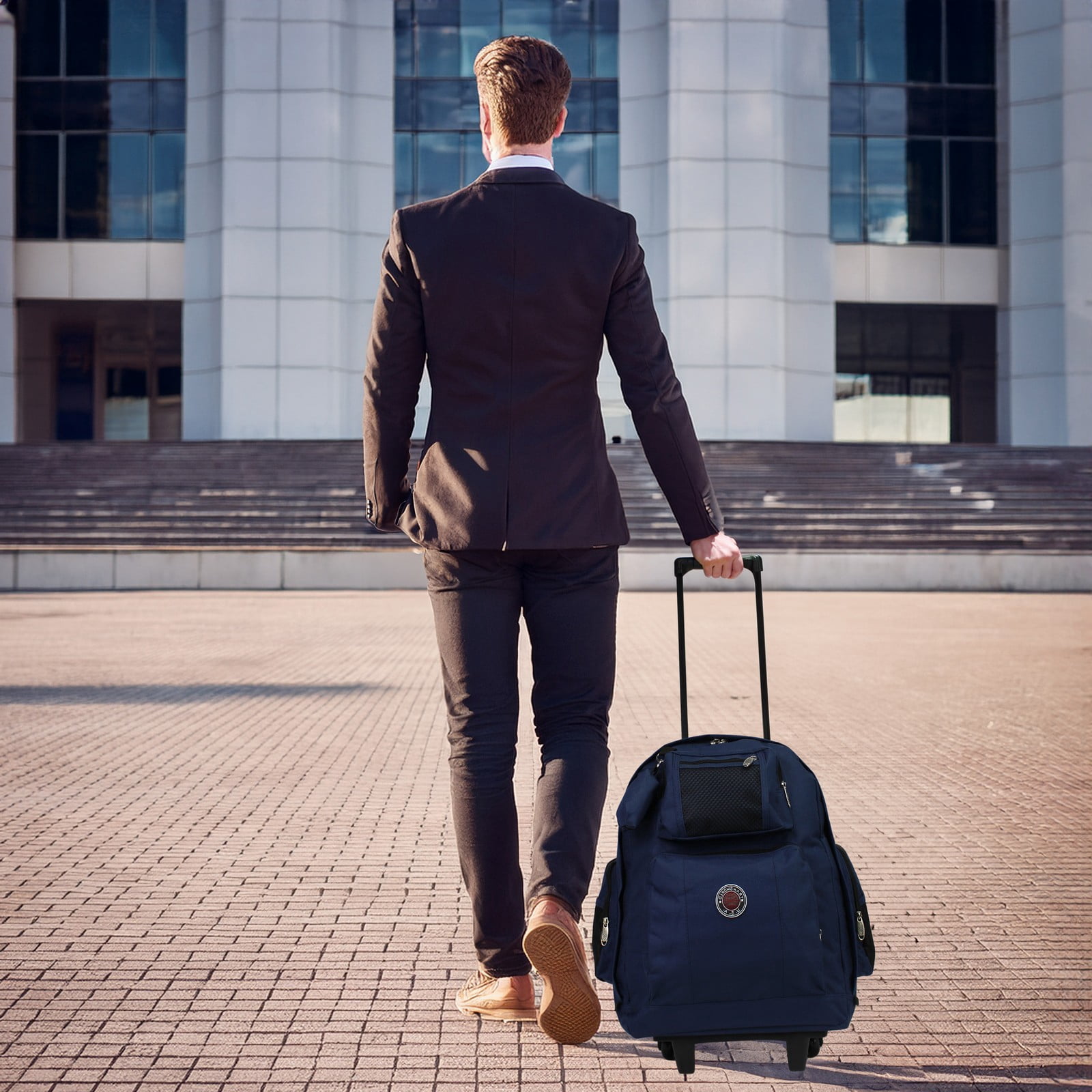 World Traveler Transworld 22-Inch Carry-On Rolling Backpack Airline Approved Size - Navy