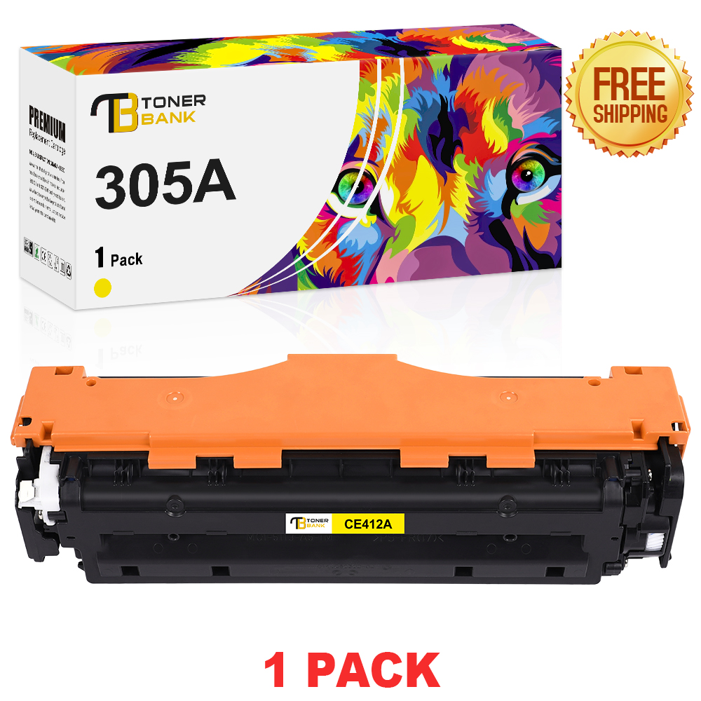 Toner Bank 1-Pack Compatible Toner Cartridge Replacement for HP CE412A LaserJet Pro 400 Color M451dw M451dn 451nw M475dn LaserJet Pro 300 Color MFP M375nw M351 Yellow - image 1 of 8