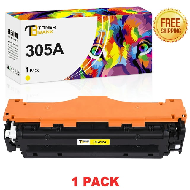 Toner Bank 1-Pack Compatible Toner Cartridge Replacement for HP CE412A LaserJet Pro 400 Color M451dw M451dn 451nw M475dn LaserJet Pro 300 Color MFP M375nw M351 Yellow