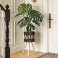 thumbnail image 5 of Woven Flower Pot Stand, Indoor Balcony Wooden Plant Rack for Home Decor, Layered Space-Saving Design for Flower Pots and Potted Plant Display in Living Room and Patio, 5 of 6
