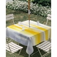 thumbnail image 2 of Yellow Grey Ombre Outdoor Tablecloth with Umbrella Hole, Abstract Art Oil Painting Rustic Modern Spillproof Waterproof Outdoor Table Cover, Patio Tablecloths for Party/Garden/Picnic, Square 60"x60", 2 of 9