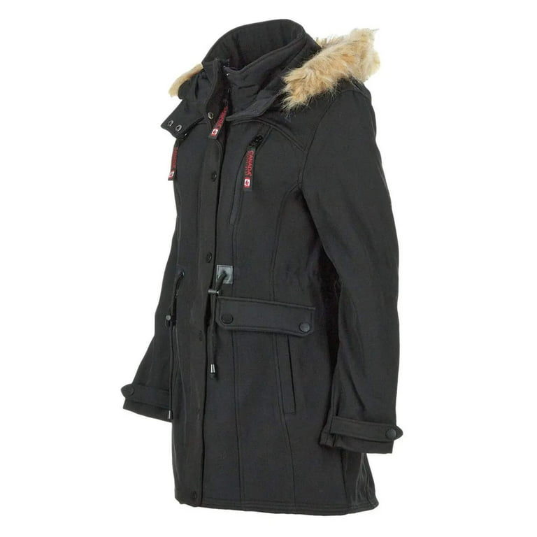 Canada Weather Gear Women's Softshell Anorak with Faux orders Fur Trim Hood ~ Black ~ L