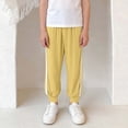 thumbnail image 3 of OGLCCG Boys Athletic Jogger Pants Summer Side Stripe Wide Leg Track Pants Casual Baggy Elastic Waist Thin Sweatpants 0-10 Years, 3 of 5