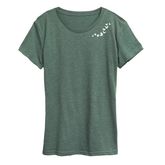 Instant Message - Butterflies Neck - Women's Short Sleeve Graphic T-Shirt