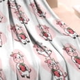 thumbnail image 3 of Pink Cow Strawberry Pattern Blanket,Comfortable Soft Flannel Throw Blanket,All Season,Warm Lightweight Blankets for Sofa Bed Couch Living Room Chair,30"x40", 3 of 4