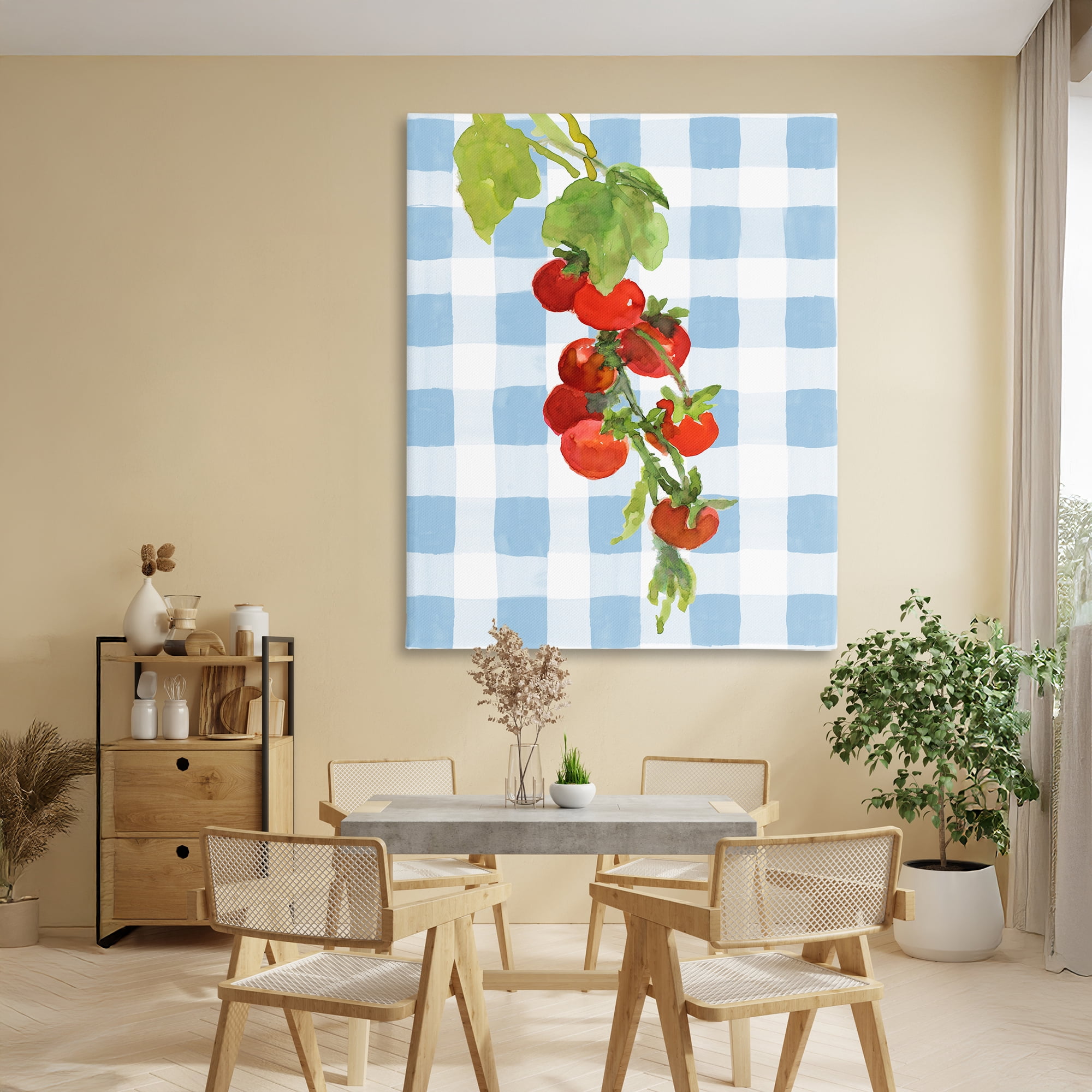 Stupell Industries Vine Ripe Tomatoes on Plaid Canvas Wall Art, design by Lanie Loreth