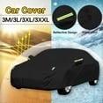 thumbnail image 6 of Sedan Car Cover Waterproof All Weather, Outdoor Full Exterior Car Cover for Sedan, UV Protection Dust Proof Windproof Snowproof Scratch Resistant Outdoor Protection, Black 3-L, 185x71x59 inch, 6 of 11