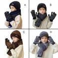 thumbnail image 4 of GYRATEDREAM Toddler Girls Boys Winter Knit Hat Scarf Mittens Set Hats Beanie Knit Neck Warmer Gloves Fleece Lined Set, 4 of 4