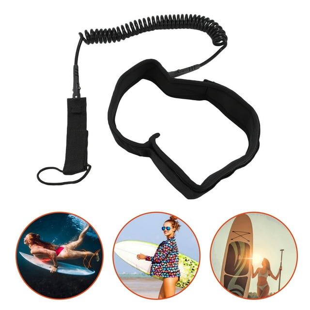 Surfboard Leash, 10ft 7mm TPU Rope with High Strength Steel Joints for Small to Medium Waves, Adjustable Touch Fastener for Surfing