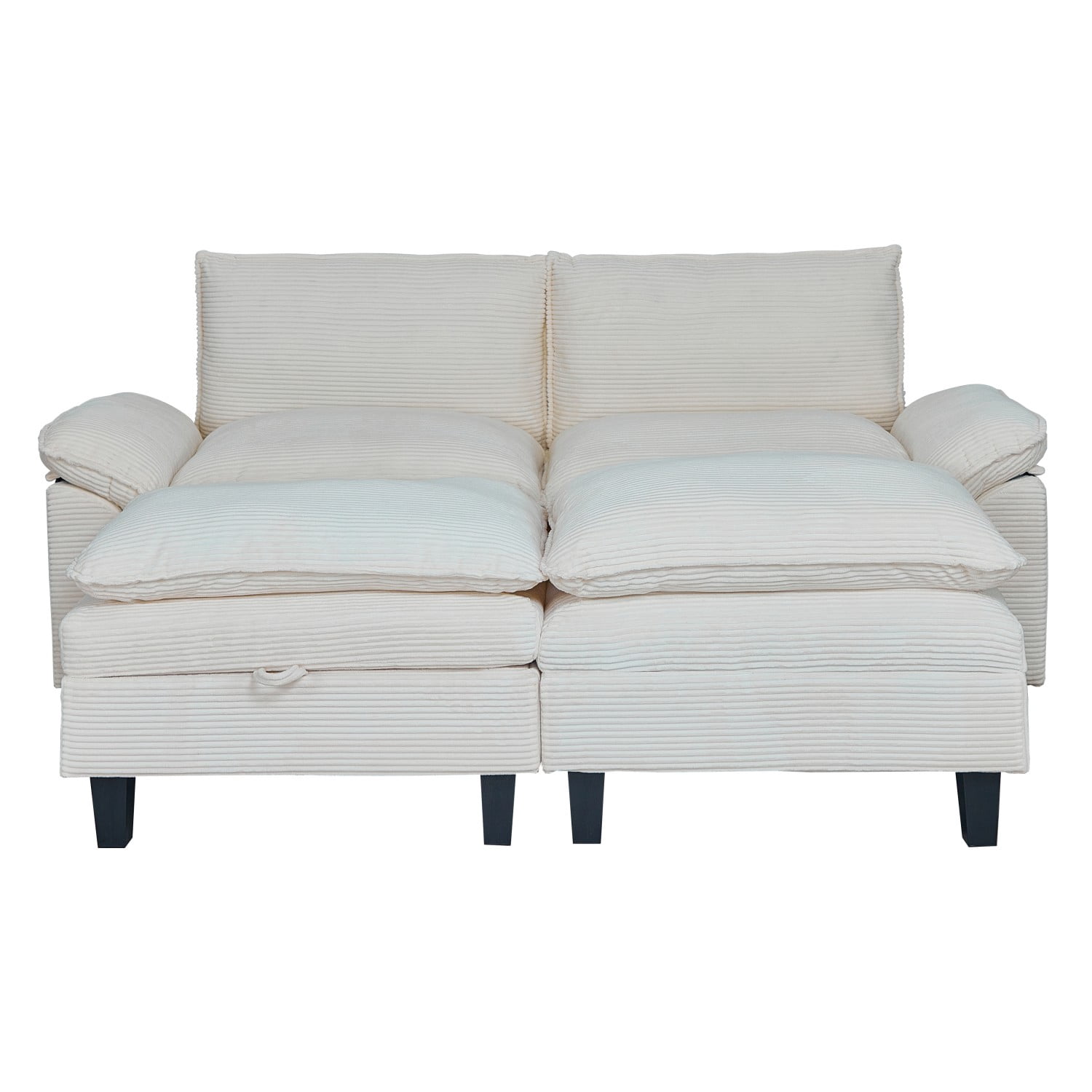 Gewnee Modular Cloud Sectional Sofa Deep Seat Oversized Loveseat with Ottoman Free Combination Modular 4 Seat Upholstered Convertible Couch Upholstered Sofa Bed Set