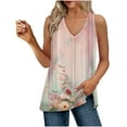 thumbnail image 2 of Fartey Floral Tank Tops for Women Vintage Summer V Neck Sleeveless Shirts Loose Fit Side Slit Hem Flowy Tanks Lightweight Casual Holiday Camisoles Multicolor XL, 2 of 8