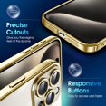 thumbnail image 4 of Crystal Clear Case for iPhone 15 Pro Max, [Not Yellowing] [Camera Protection] [Military Grade Drop Tested] Transparent Shockproof Protective Phone Case Soft Silicone Slim Cover, 6.7", Gold, 4 of 16