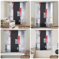 thumbnail image 5 of Red Black Modern Semi Sheer Curtains Drapes for Living Room,Bedroom,French Doors Window 45 Inches Long,Abstract Oil Painting Geometric Artwork Rod Pocket Chiffon Curtain Drapery Voile Draperies Panel, 5 of 8