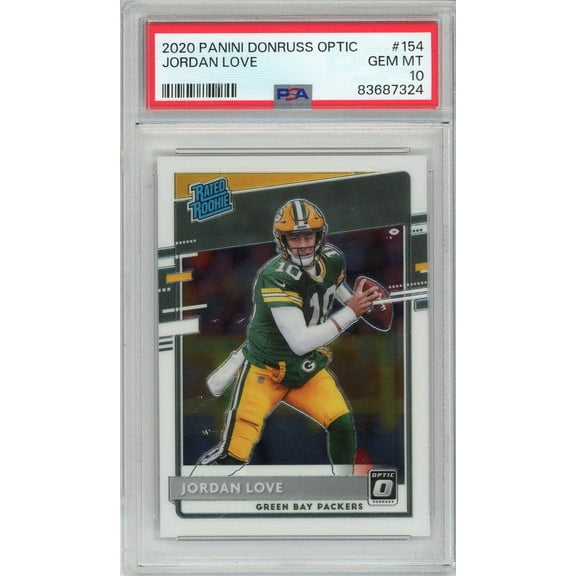 Graded 2020 Panini Donruss Optic Jordan Love #154 Rookie RC Football Card PSA 10 Gem Mint
