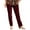 Red, variant on EDFBUYKRS Female Women Pants Casual Womens Fall Pantsuits Petite Women's Elastic Waist Corduroy Straight Leg Solid Pants Fall/Winter Xl