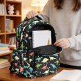 thumbnail image 5 of Kuiaobaty Dinosaur Print Kids Backpack for Boys 8-10 Palm Tree Print Backpack Bookbags with Multi Pockets Roomy School Bag for Primary School, Black, 5 of 7