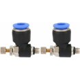 thumbnail image 1 of 2Pcs Pneumatic Quick Fitting Connector Hose Fitting Pneumatic Regulator Air Flow Speed ​​Regulator Valve Regulator (Sl6-M5), 1 of 1