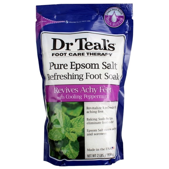 Dr. Teals Revitalize and Refresh Epsom Salt Foot Soak, Cooling Peppermint - 32 Oz, by Dr. Teal's
